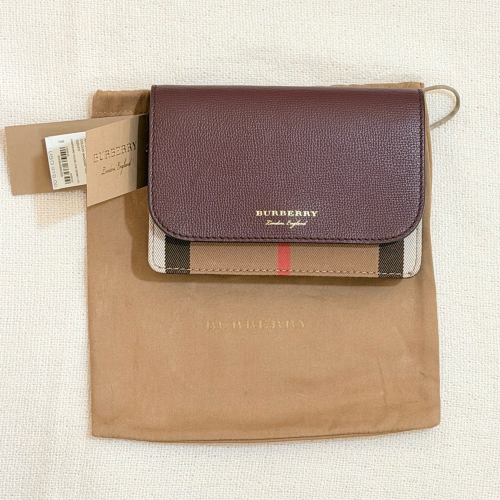 NWT Burberry Hampshire Crossbody Bag – Mahogany Red